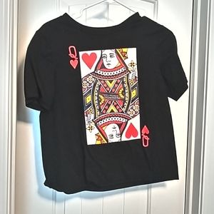 Queen of hearts crop top.  Medium